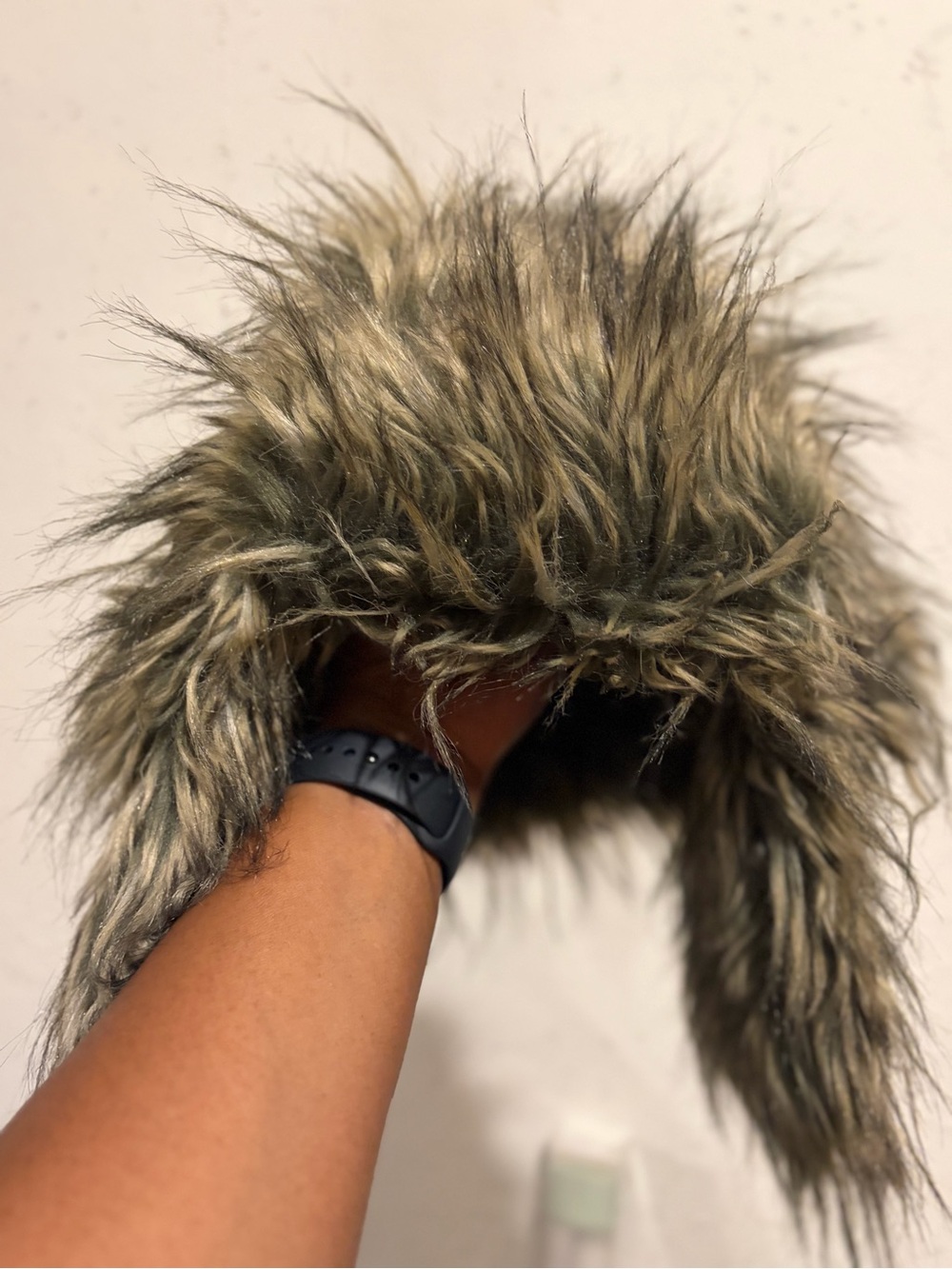 Steve Madden Women’s Faux Fur Trapper Hat in Olive and Tan
